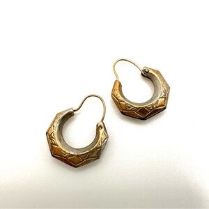Vintage edged hoop earrings Turkish middle eastern style earrings